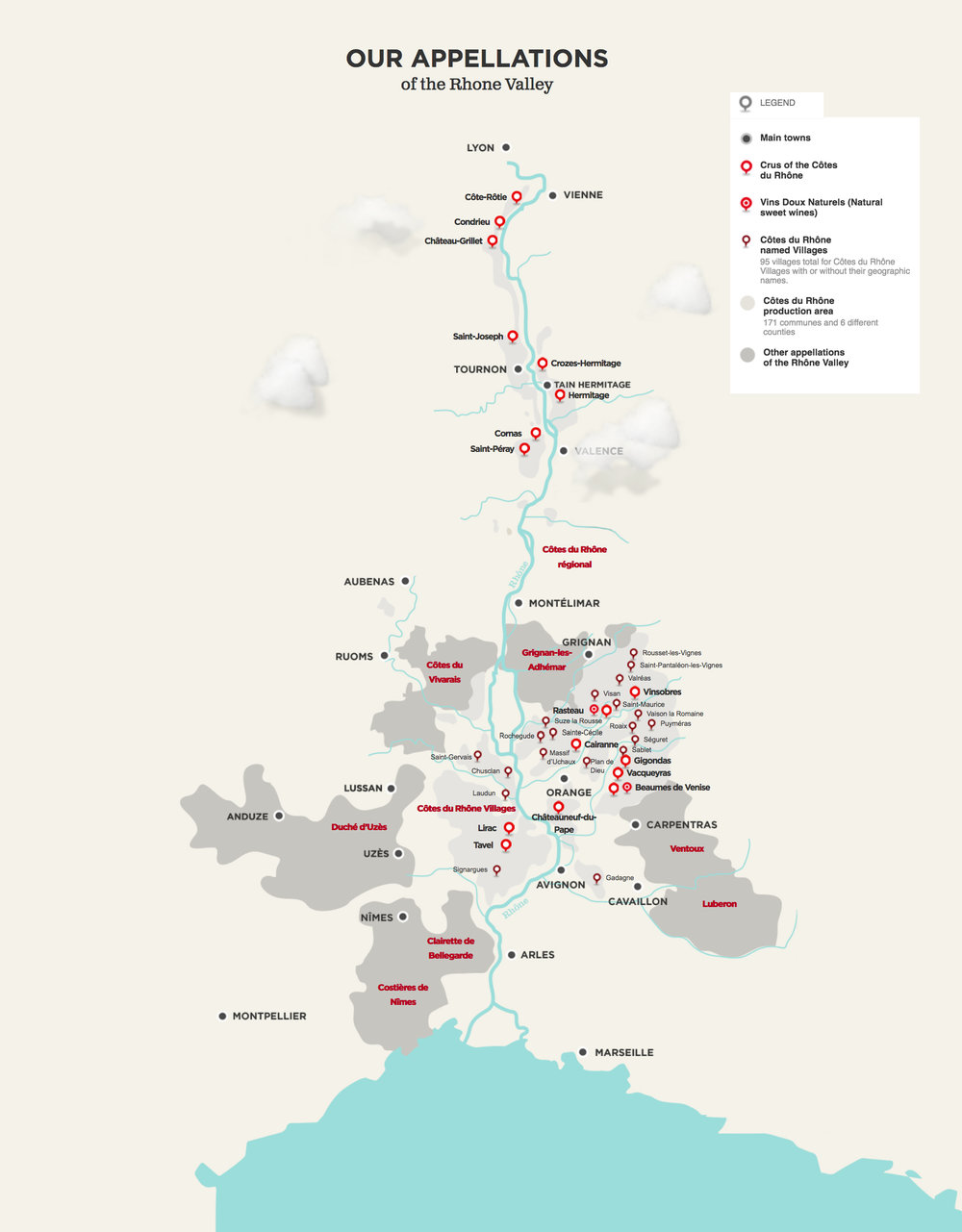 Rhone Valley Region Map