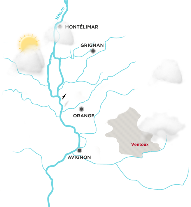  Map courtesy of www.rhône-wines.com 