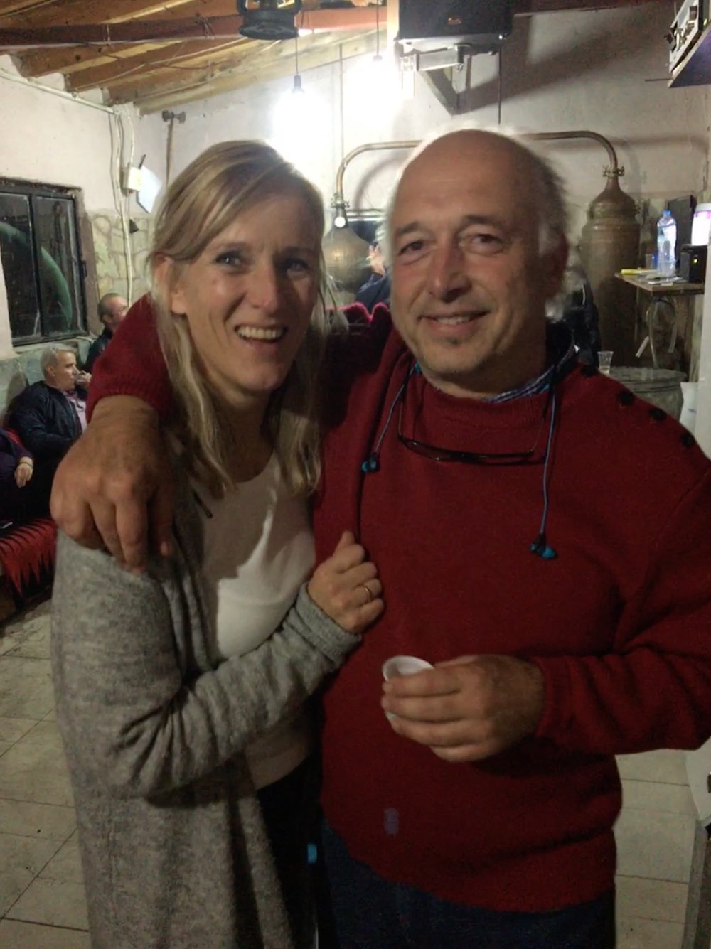 Laurens and Annette at the end-of-harvest celebration - making Tsiporo