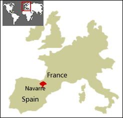 Navarra is bordered by La Rioja, the Basque country and France.