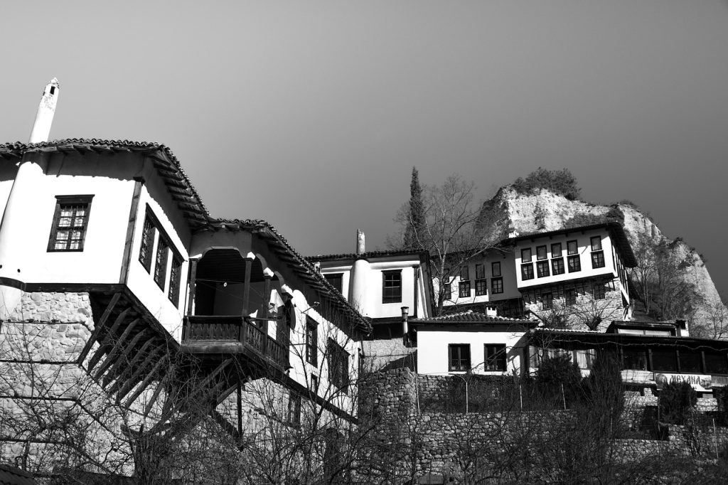 Houses in the ancient town in Bulgaria's Melnik region